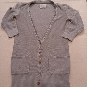 American Eagle Outfitters Light Gray Cotton Cardigan Women's Size XS